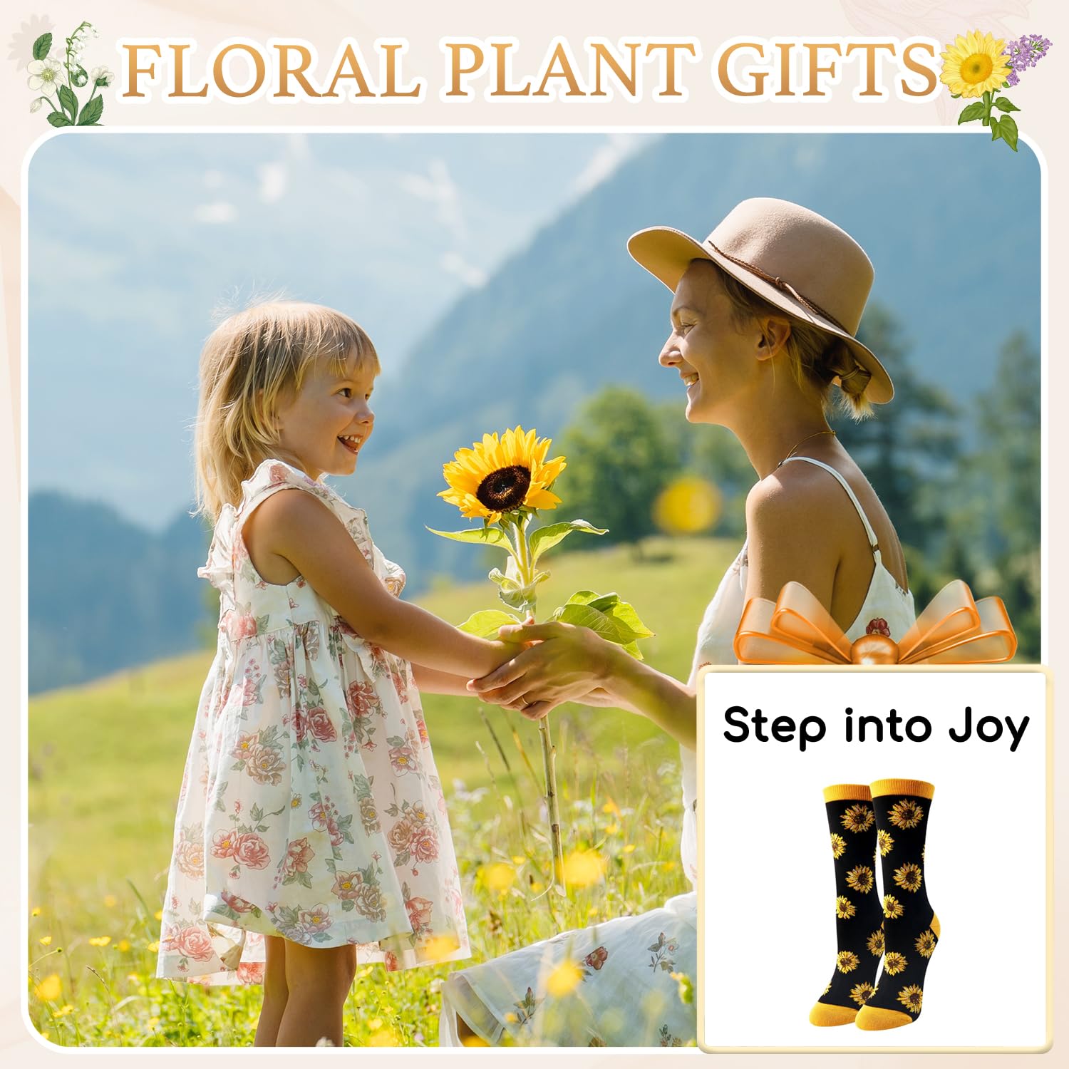 HAPPYPOP Plant Gifts - Stawberry Banana Pickle Cherry Sunflower Socks for Women
