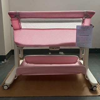 Electric Rocking Bassinet for Baby, Automatic Electric Bassinet for Newborn 0-6 Months, Pink