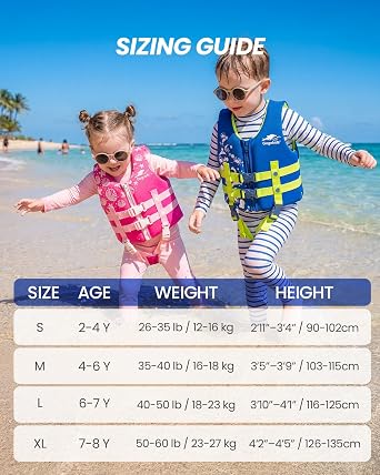 Gogokids Toddler Swim Vest, Kids Floaties 2-8 Years, 22-60 lbs