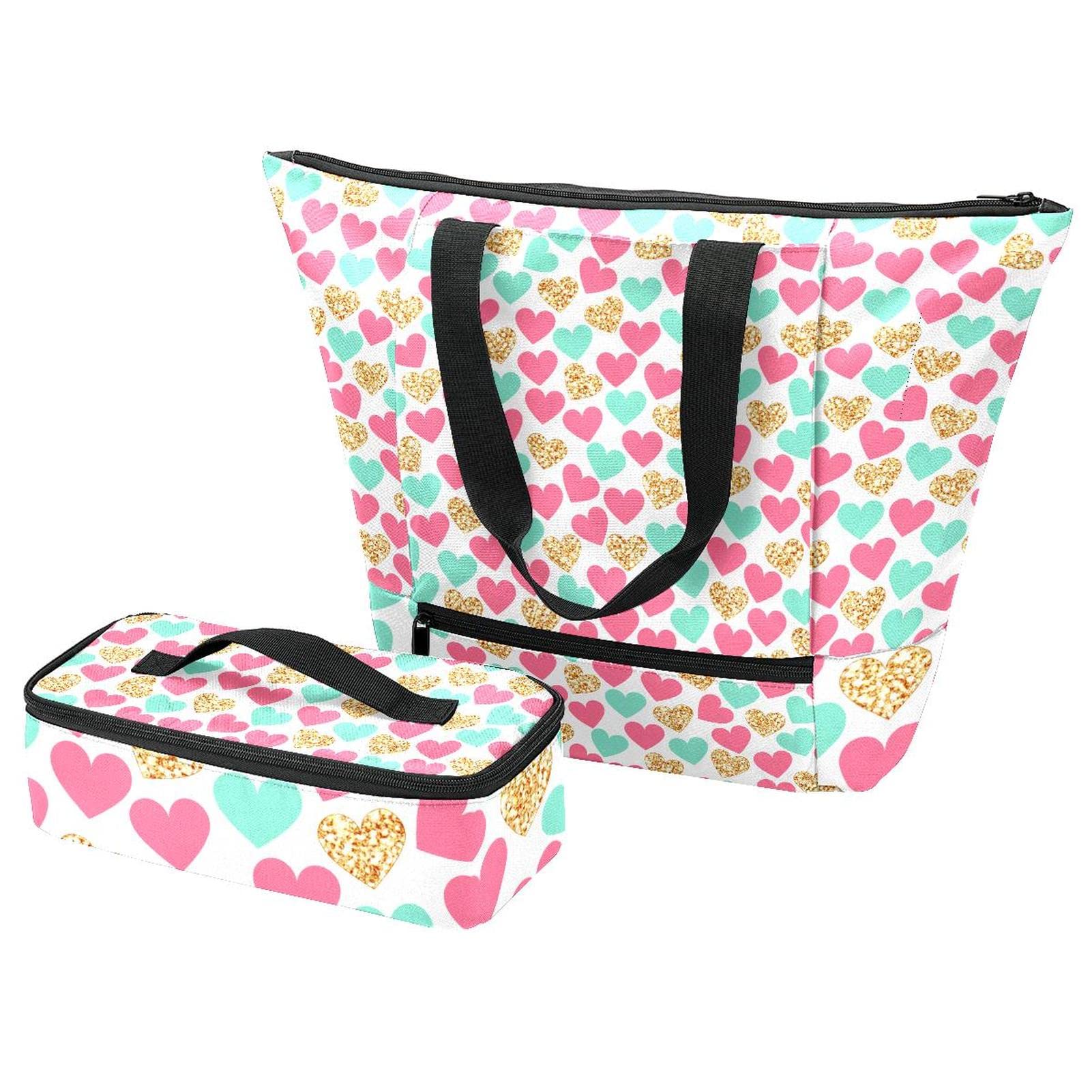 Grand sac fourre-tout et lunch bag isotherme imprimé végétal pour le quotidien