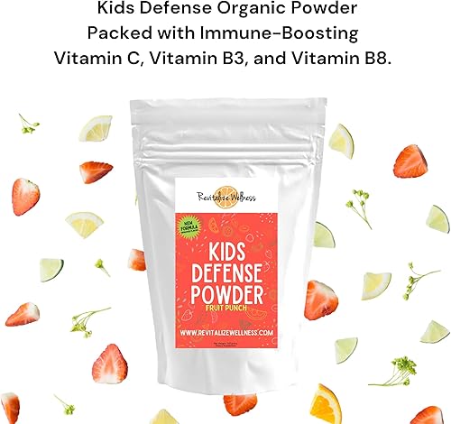 Miniatura 5 de Kids Defense Powder  Nueva fórmula, sabor mejorado  Dosis ortomolecular de 1000 mg de vitamina C y 250 mg B3  Puro, sin maíz y sin OMG  Sabor a