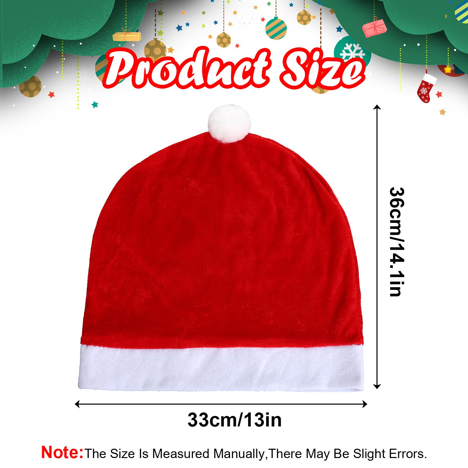 Copripoggiatesta Babbo Natale 4 Cappelli Di Natale Per Poggiatesta Auto - Decorazione Festiva Per Sedili, Rosso E Bianco Copripoggiatesta Natale - 5