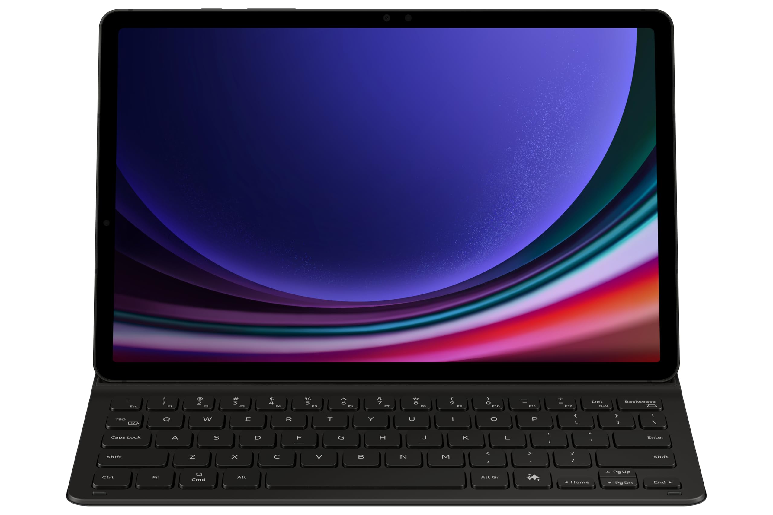 Samsung Book Cover Keyboard Slim EF-DX720 für das Galaxy Tab S10 Lite FE S9 mit QWERTZ-Tastatur und AI-Taste, Einteilige schlankes Design, S Pen Fach, Black
