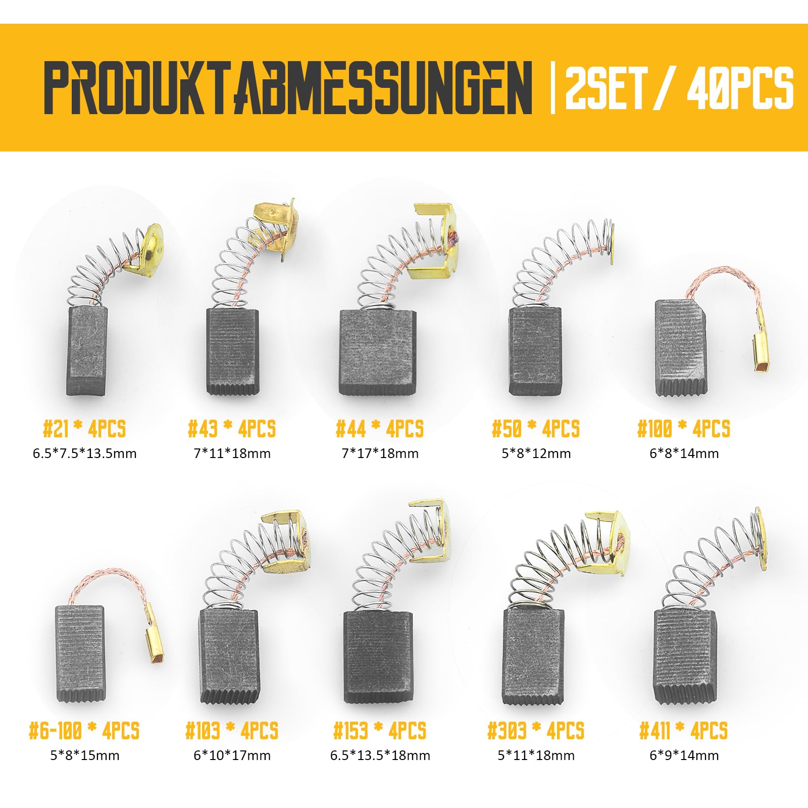 10 Stück Kohlebürsten Set - Für Nähmaschinen & Elektrowerkzeuge