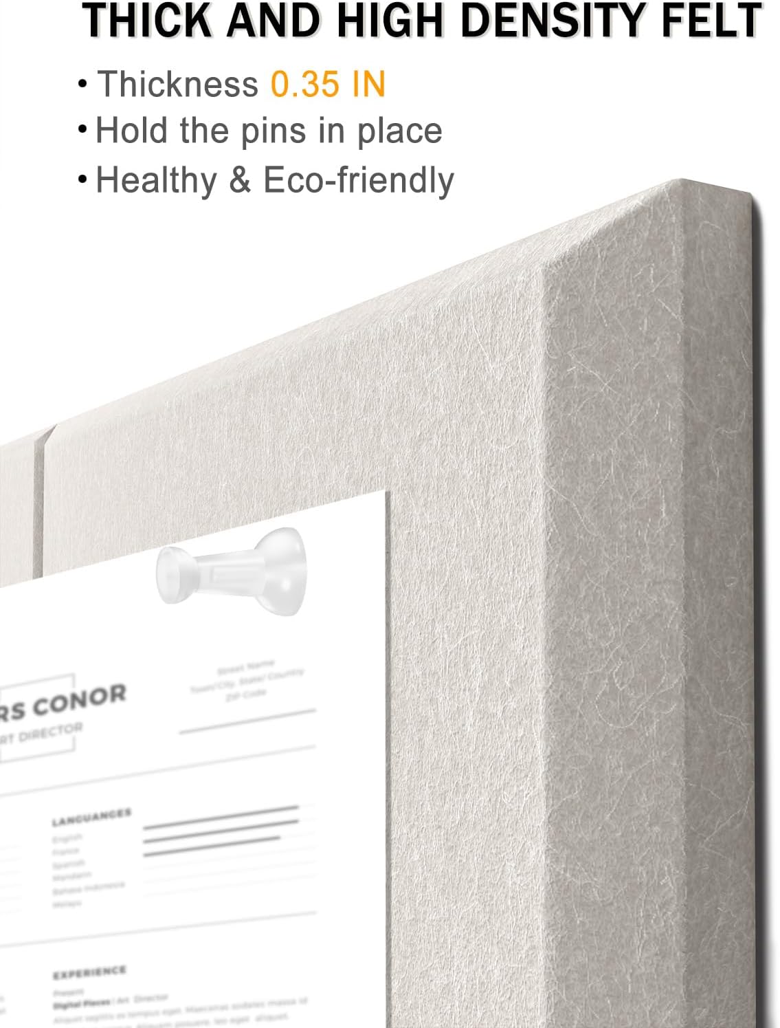 Hsurbtra Large Cork Board for Wall 47 x 36 Inch, 12 Pack Felt Bulletin Notice Board with Pushpins for Office Home School Farmhouse Wall Decor, Beige