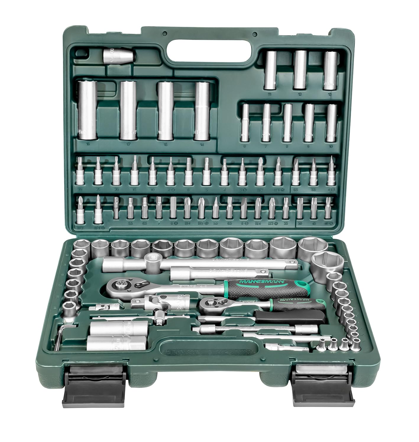 Mannesmann Brüder 94-pcs. socket set, 1/4"+1/2", sockets and bits in CV, ALLROUND | M98410