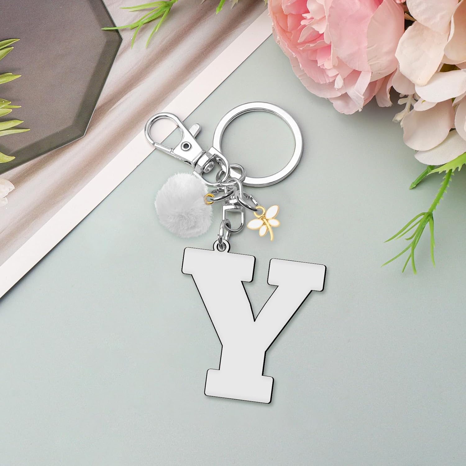 Letter Charm Accessories for Stanley Cup Handle Identification Name ID Letter Handle Charm for Tumbler Water Cup