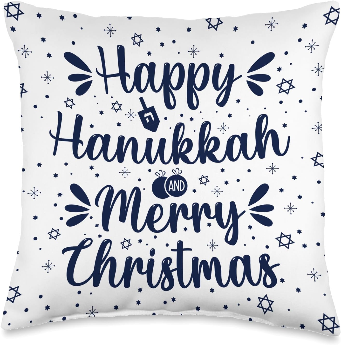 Merry Chrismukkah Happy Christmas Hanukkah Throw Pillow