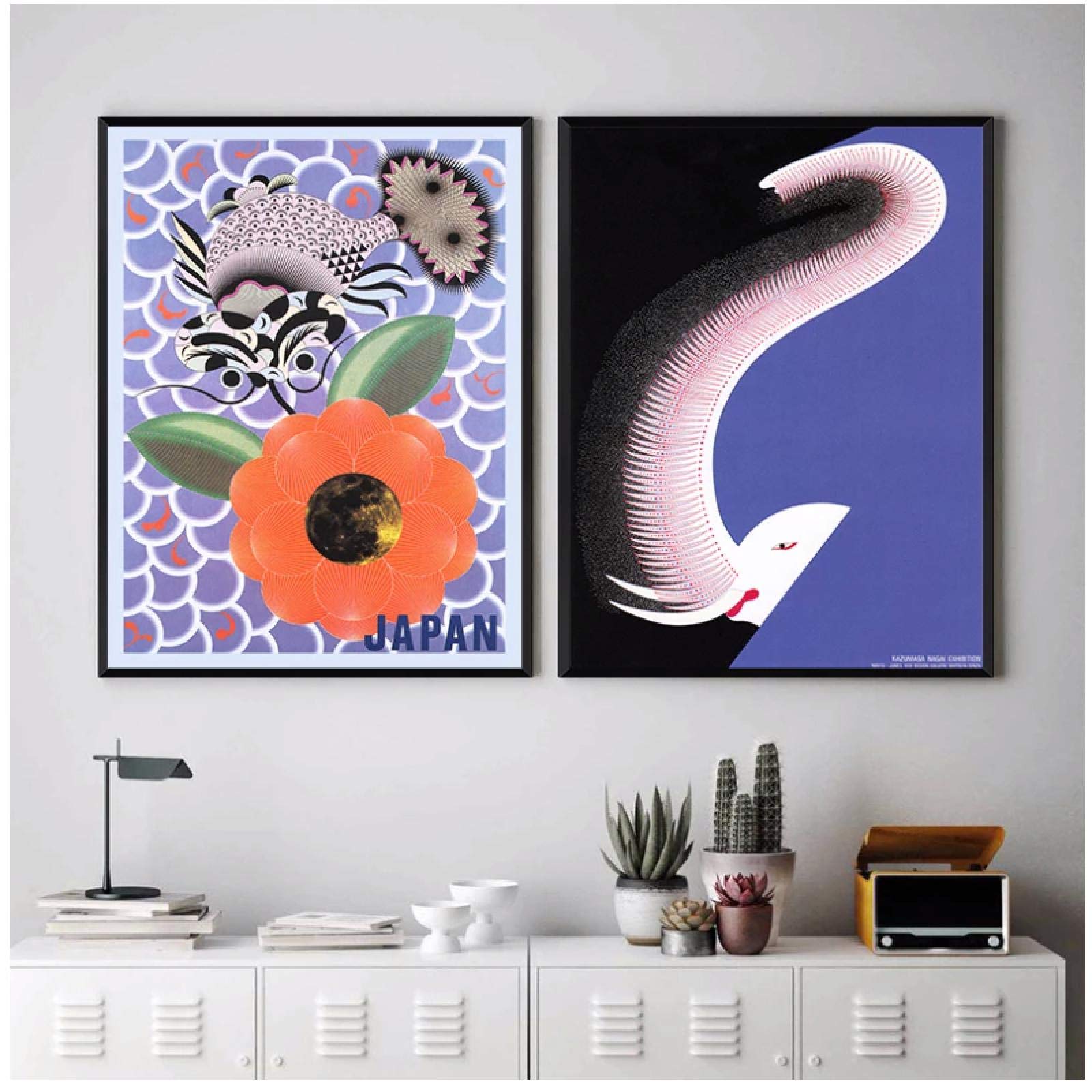 FACAIA Kazumasa Nagai Japan Vintage Exhibition Posters Prints Canvas Painting Wall Art Pictures Living Room Decor-50x70cmx2 No Frame