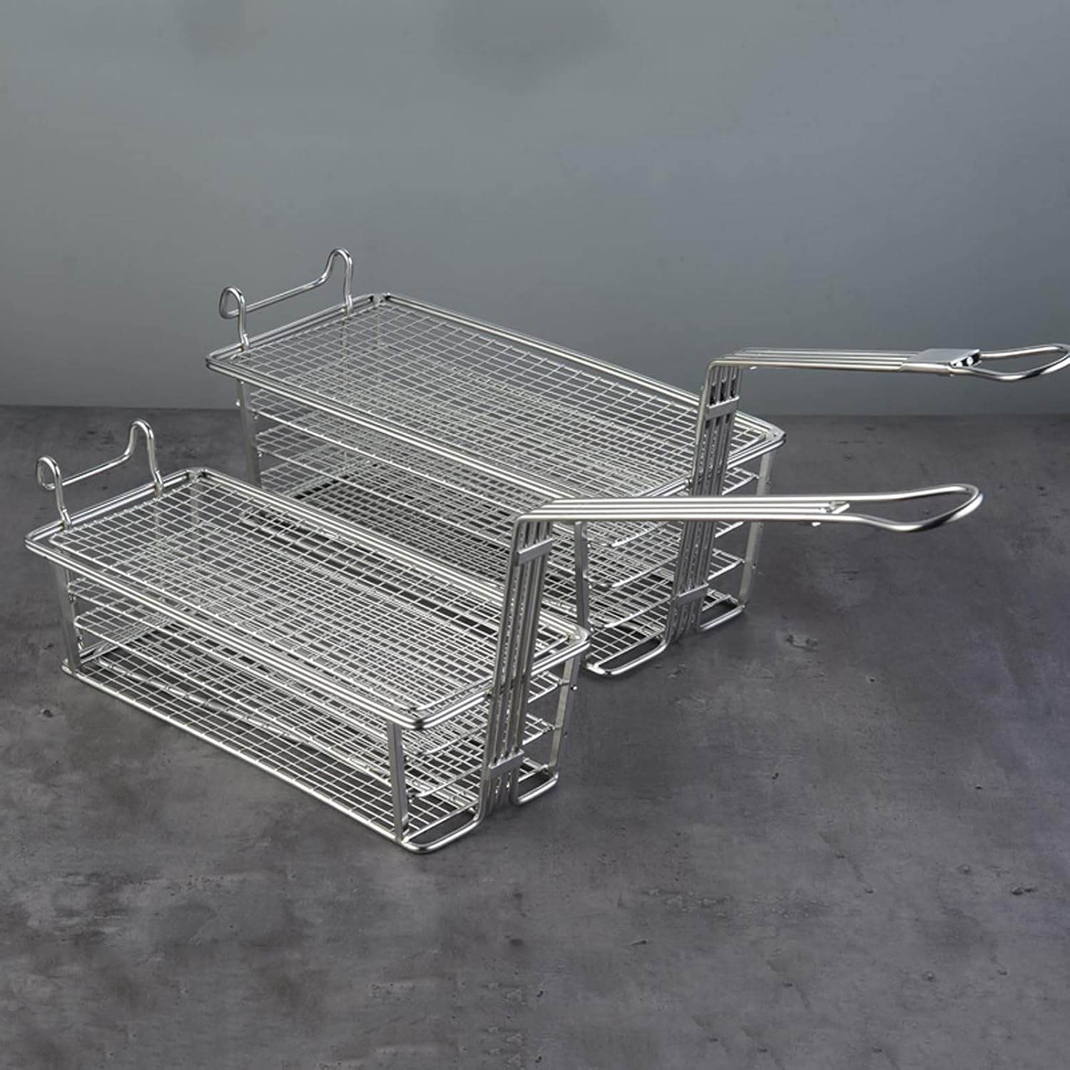 French Fry Chips Baskets Stainless Steel Chicken Drumsticks Frying Basket Layered Frying Basket for Burger Restaurants, Fast Food Restaurants, Snack Bars Kitchen Cooking Tools (Size : Three layers)