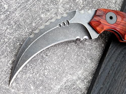 Miniatura 10 de Ccanku C1691 - Cuchillo de hoja fija D2 de acero G10 de 4 pulgadas, cuchillo de dientes de garra para exteriores, herramientas EDC de camping,