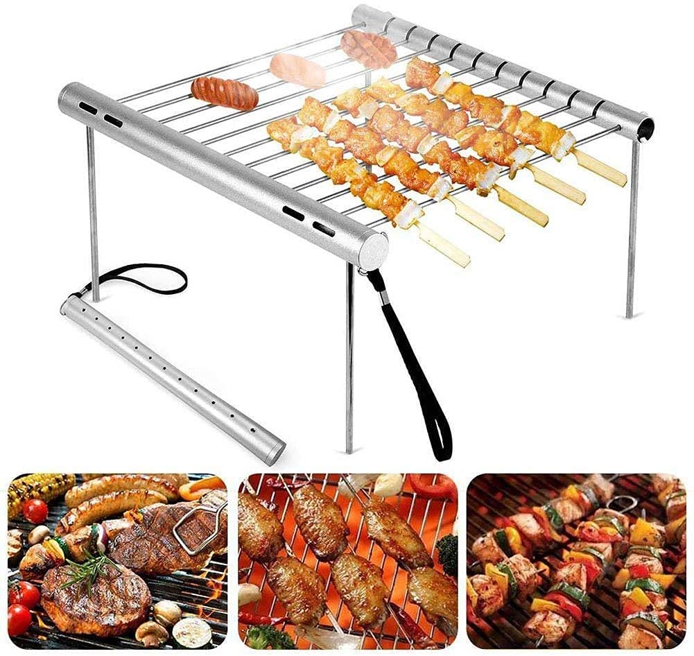 Lucario Outdoor Portable Folding Stainless Steel Barbecue Grill Camping Picnic BBQ Rack Mini Pocket BBQ Grill Barbecue Accessories-image-34