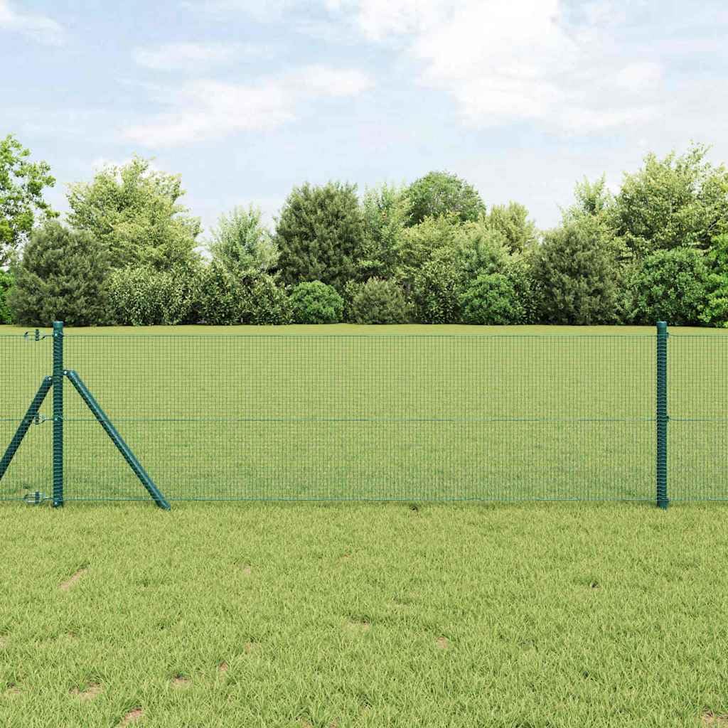 Geschweißter Drahtzaun Grün, langlebiges Zaunelement mit 5000 x 80 cm, vielseitige Nutzung als Gartenzaun und Sichtschutz, robustes Metallpaneel für Terrasse, Balkon, Vorgarten