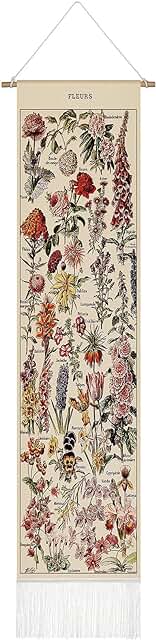 Tegeme Vintage Tapestry 52 x 13 Inch, Long Vertical Wall Hanging Referen...