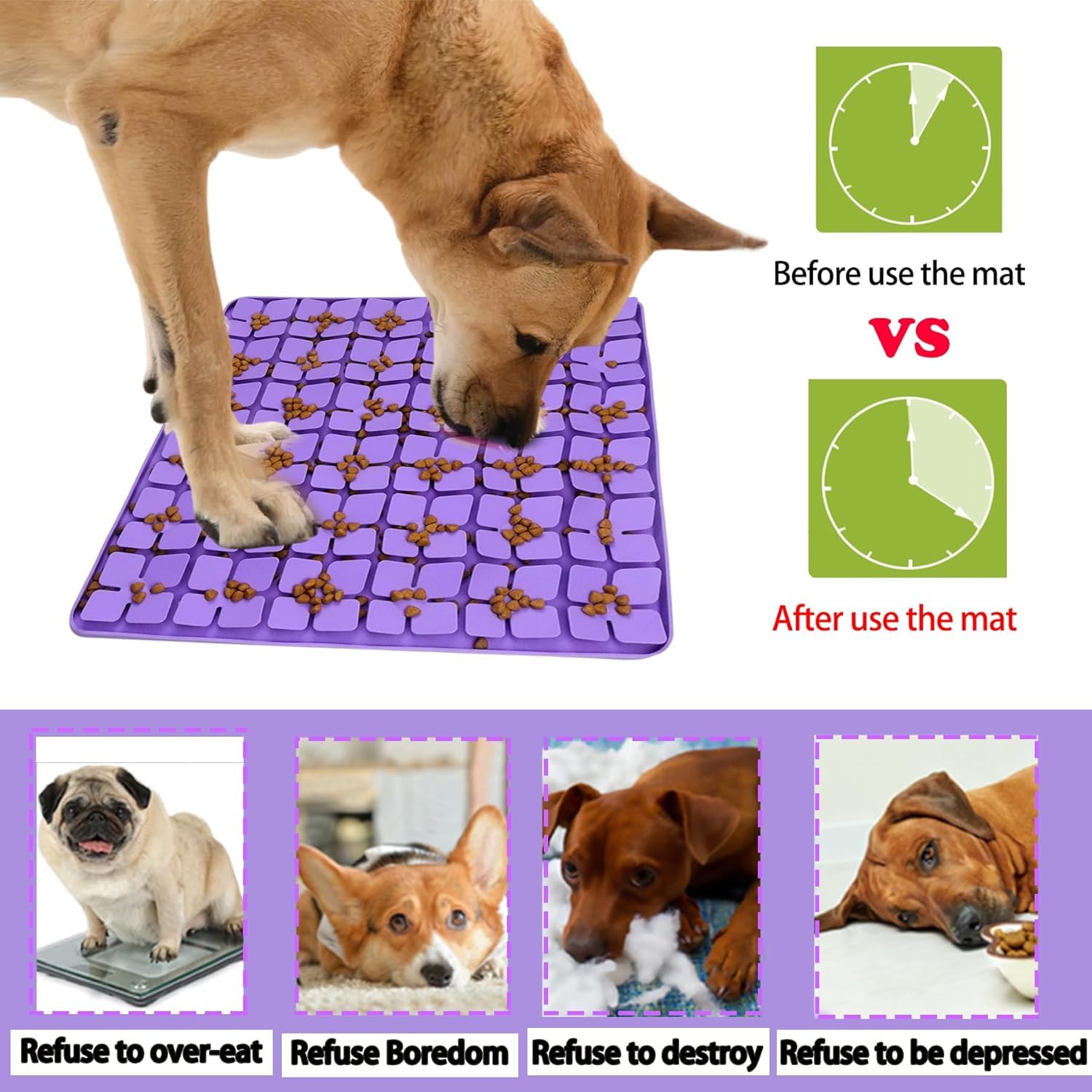 Silikon-Schnüffelmatte für große Hunde, langsames Fressen, fördert die natürliche Futtersuche, lindert Stress, interaktives Futterspiel, Spielzeug für alle Hunderassen