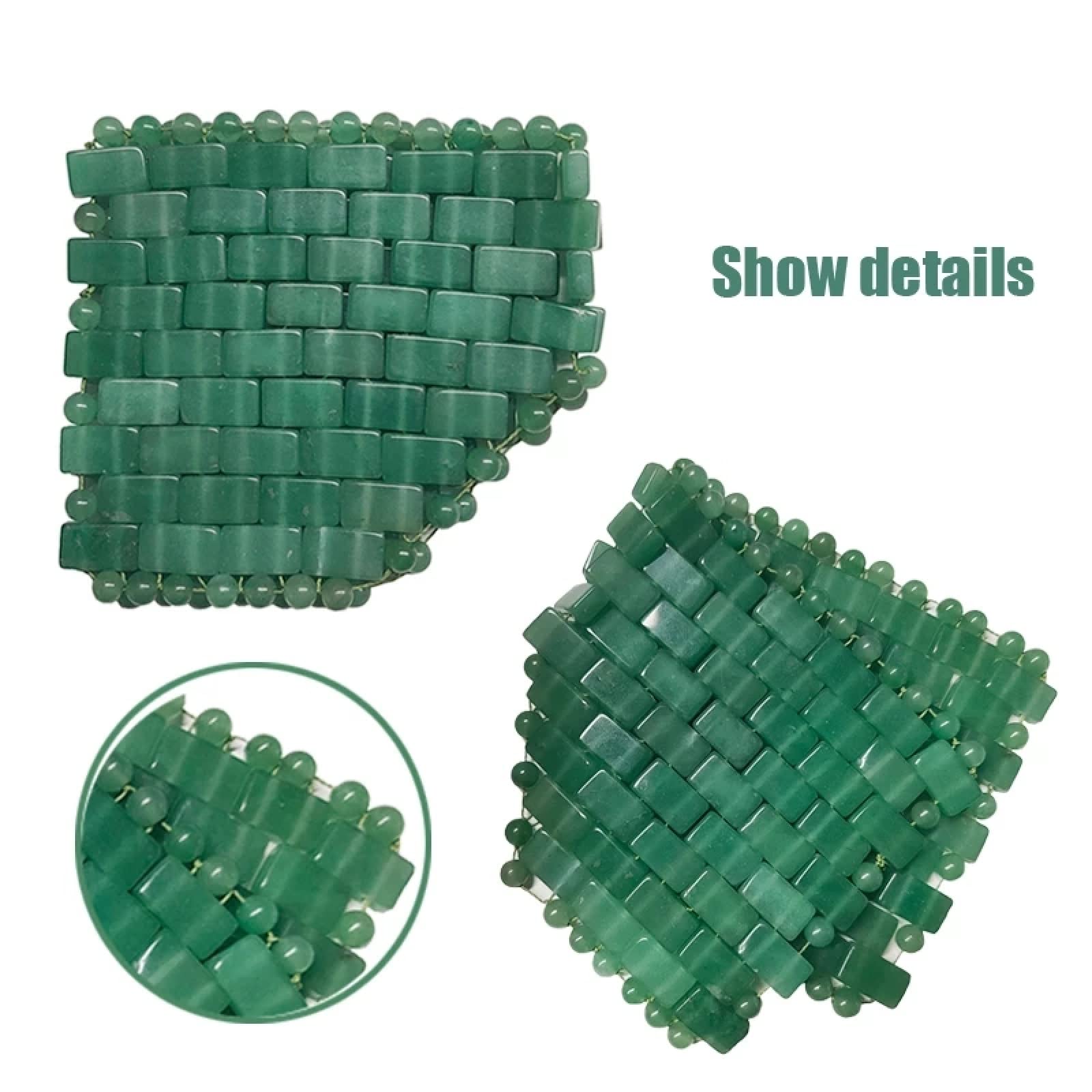 Gua sha stein, Juego de máscara for ojos de orina verde, cristal de jade natural, máscara for dormir, rodillo facial, masaje Gua Sha, verde