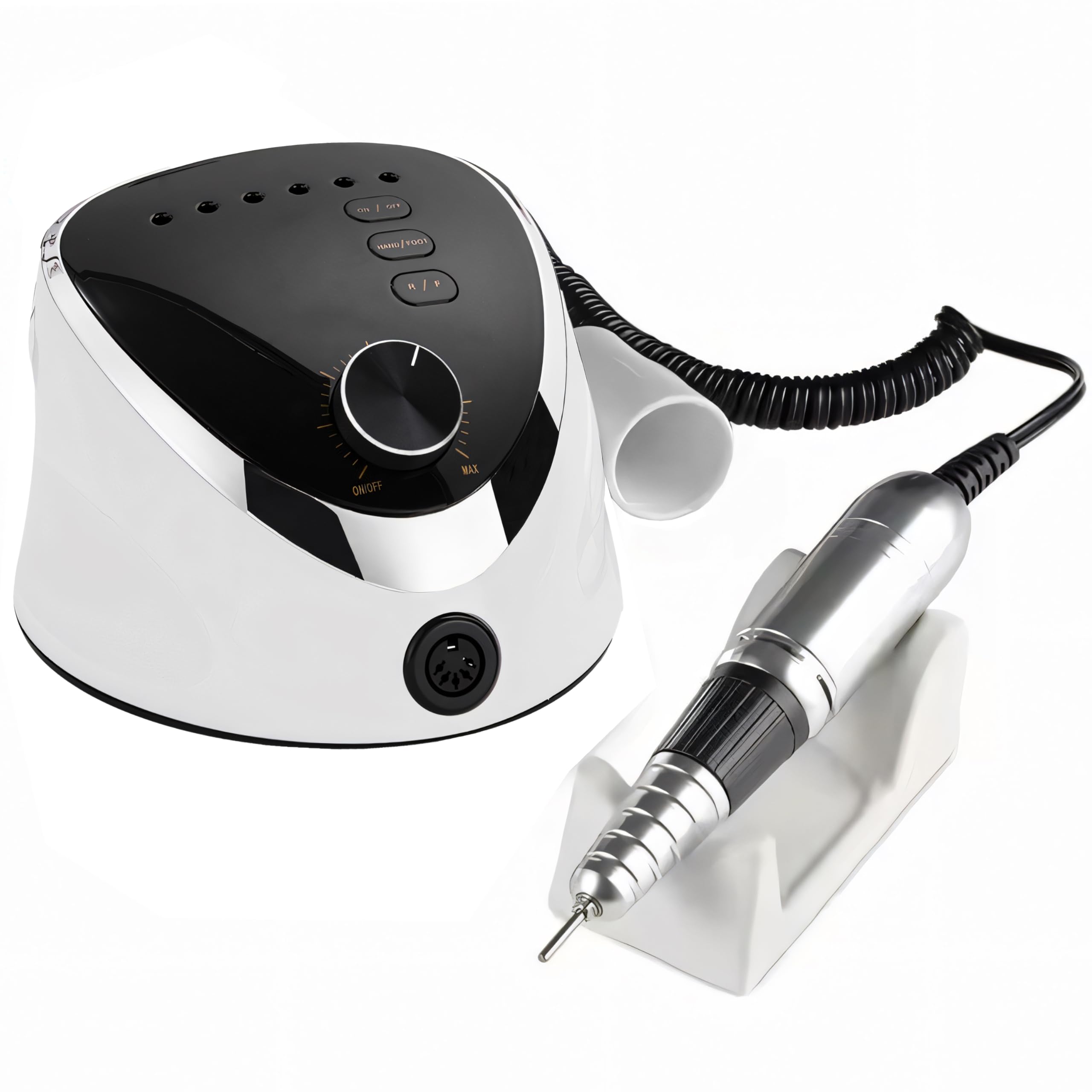 Retoo Fresa per Unghie 35000 giri/min, 6 Testine Di Levigatura, Fresa elettrica lima professionale con display a LED, fresa in gel, callo, rimozione manicure, pedicure, velocità regolabile, nero
