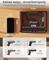Vista 3 de BILLCONCH - Caja de seguridad para pistolas con biometría - Caja fuerte para pistola de 4 vías de acceso rápido con huella dactilar/teclado digital