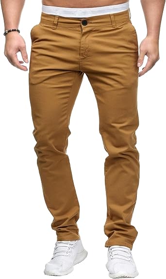 Mens Slim Fit Casual Outdoor Basic Pants Straight Leg Solid Sweatpants Pants Comfort Cotton Work Trousers