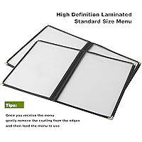 Vista 5 de 2 piezas de fundas de menú de 8.5 x 11 pulgadas, soporte para menú de restaurante, 4 páginas, 8 vistas, funda transparente de menú, se adapta a