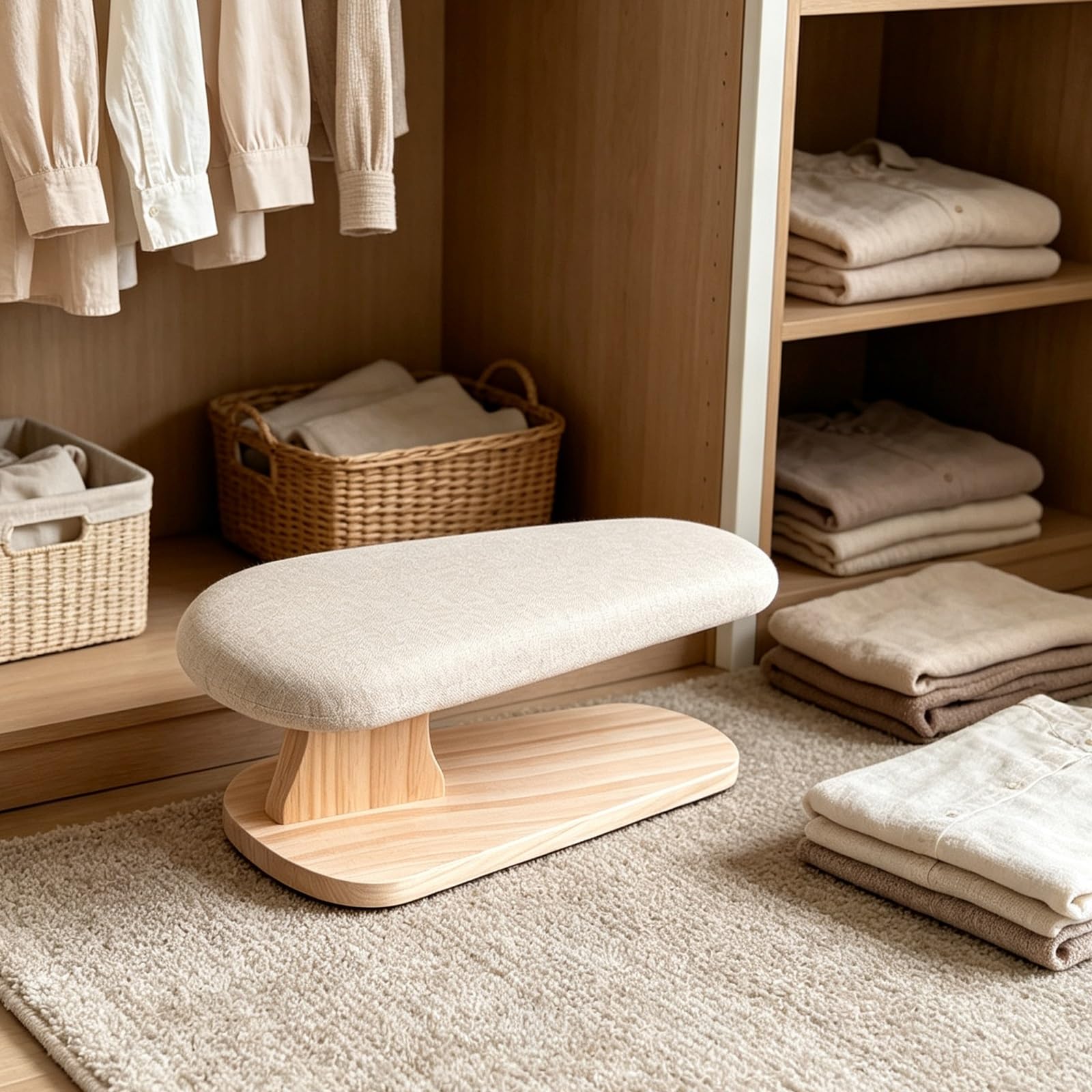 Kleines Bügelbrett aus Holz, Bügelbrett zum Auflegen auf den Tisch