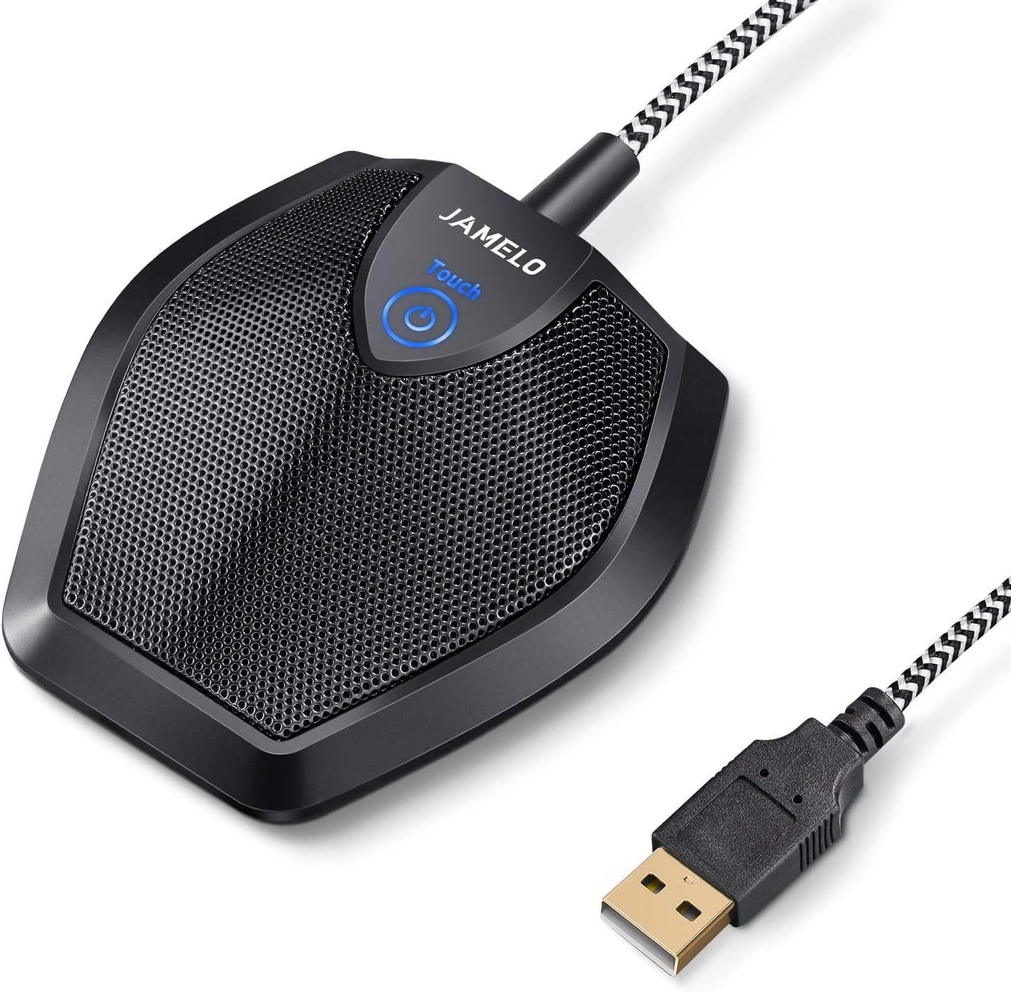 JAMELO G11 USB Conference Microphone Omnidirectional Mic, One-Touch Mute,Condenser Computer Microphone for Online Meeting, Recording, Skype, Zoom, Online Class, Compatible with Mac Os/Windows Xp