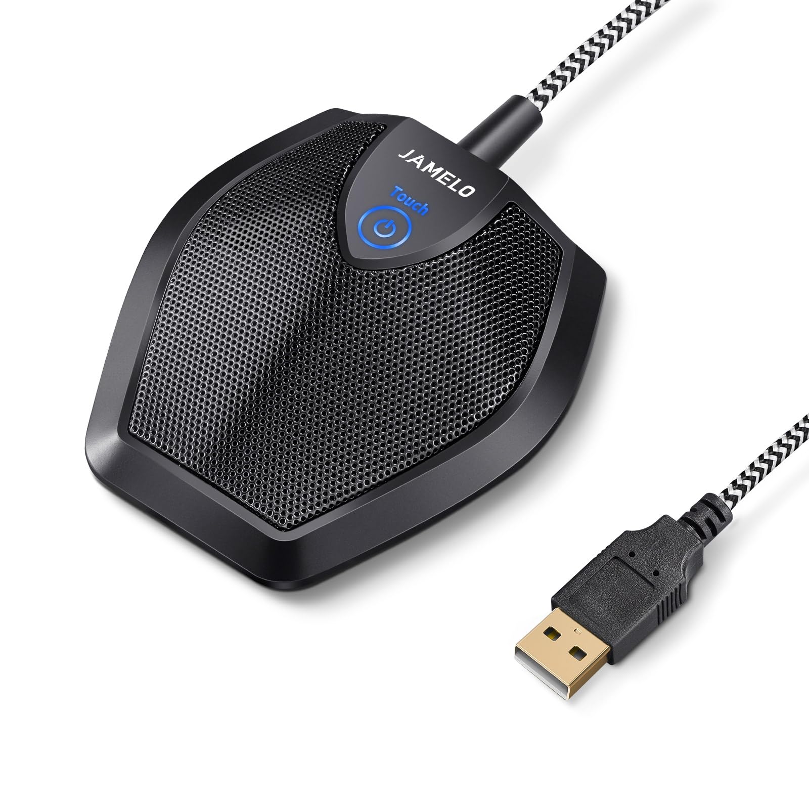 JAMELO G11 USB Conference Microphone Omnidirectional Mic, One-Touch Mute,Condenser Computer Microphone for Online Meeting, Recording, Skype, Zoom, Online Class, Compatible with Mac Os/Windows Xp
