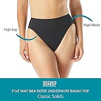 Vista 3 de COCO REEF Parte inferior de bikini de cintura alta y pierna alta - Parte inferior de traje de baño con control de abdomen