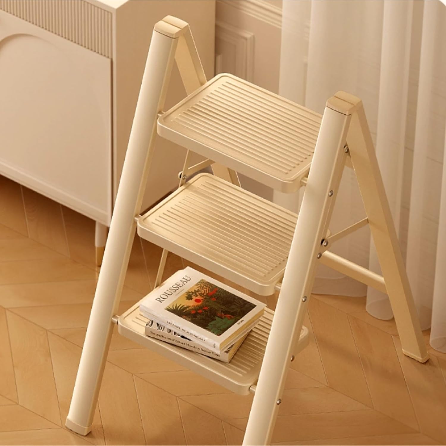 attic ladders Multifunctional Ladder Stool - Portable Telescopic Step Ladders Home Balcony Flower Stand Bedside Table & Shoe Rack(4 Step)