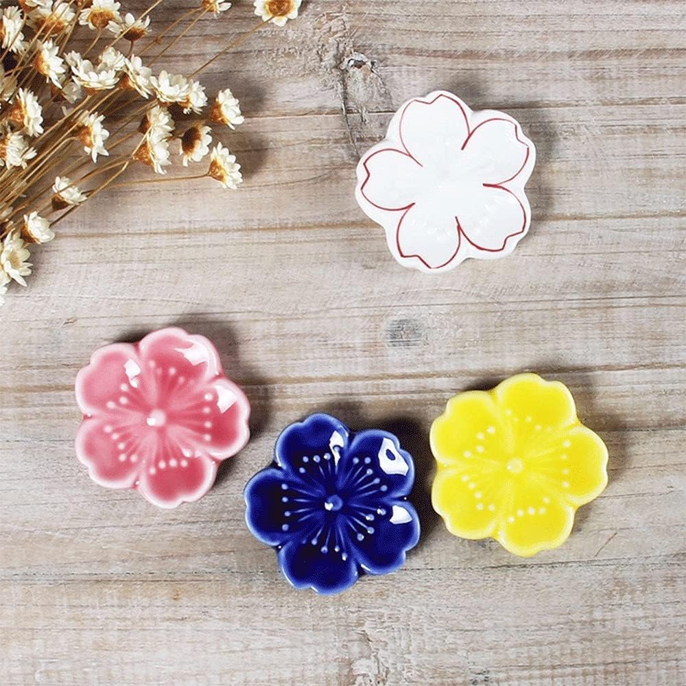 6pcs Sakura Chopsticks Stand, Ceramic Chopsticks Rest Rack Stand Holder, Reusable Table Tool for Chopsticks, Forks, Spoons, Knives, Paint Brushes (Color: F) (F)