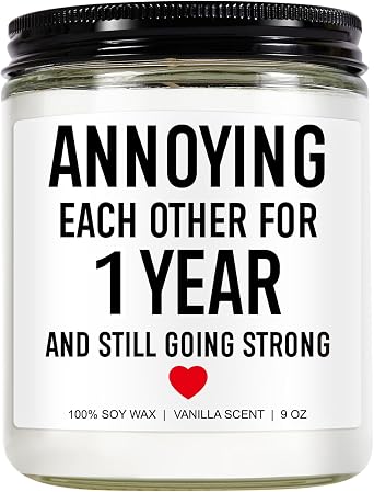 Younift Candle, 1 Year Anniversary, Gifts for Boyfriend, Girlfriend, Husband, Wife, Him, Her, First Anniversary, Gifts for Couple, Men, Women, 1st Year Wedding Anniv. Paper Presents or Decorations