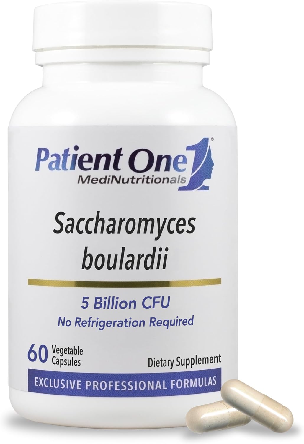Patient One Saccharomyces Boulardii | Probiotic Supplement to Support Balanced Intestinal Flora, and Digestive Health* | 5 Billion CFU | 60 Capsules
