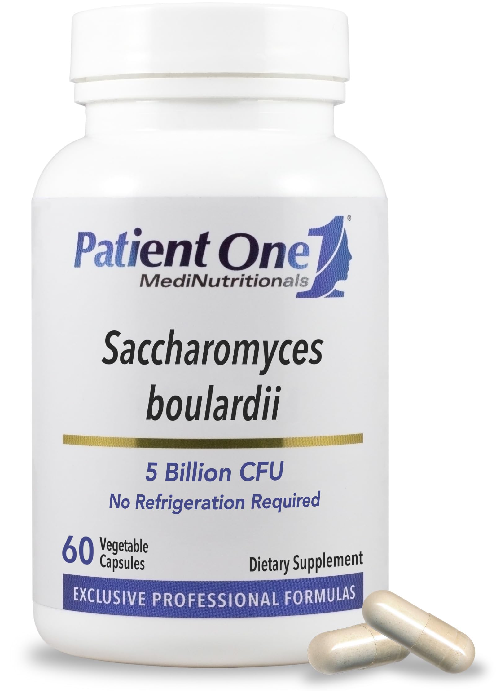Patient One Saccharomyces Boulardii | Probiotic Supplement to Support Balanced Intestinal Flora, and Digestive Health* | 5 Billion CFU | 60 Capsules