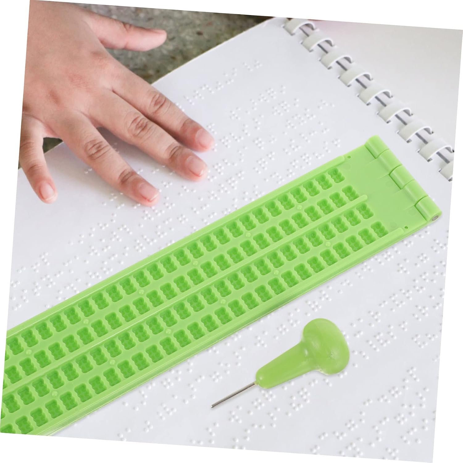 CALLARON 3sets Plastic Braille Writing Plate Writing Stylus Line Cell for Visually Impaired and Portable Sensory Tool