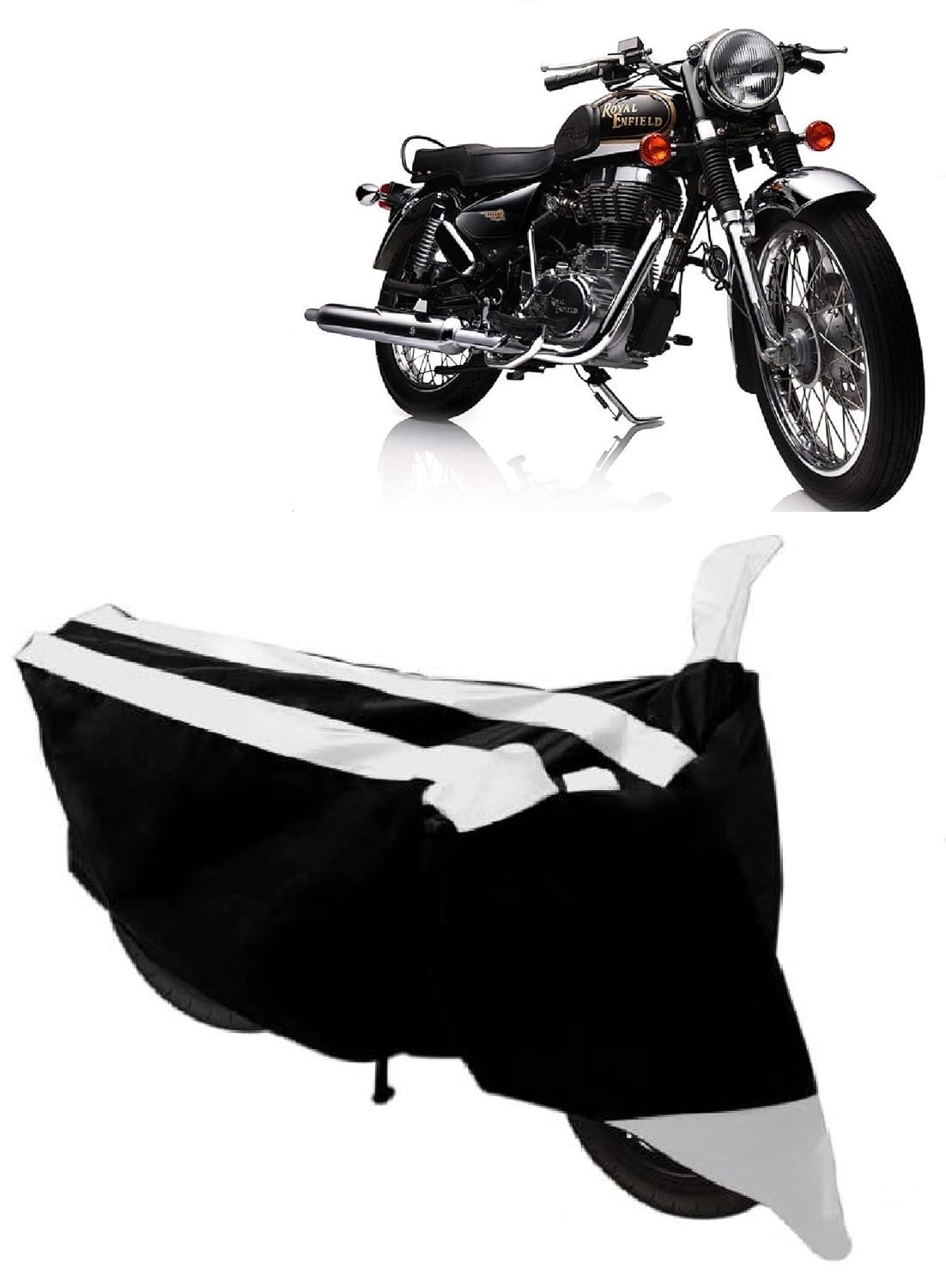 EverLand Dual Color Bike Cover for Royal Enfield Electra Delux_B (Dust