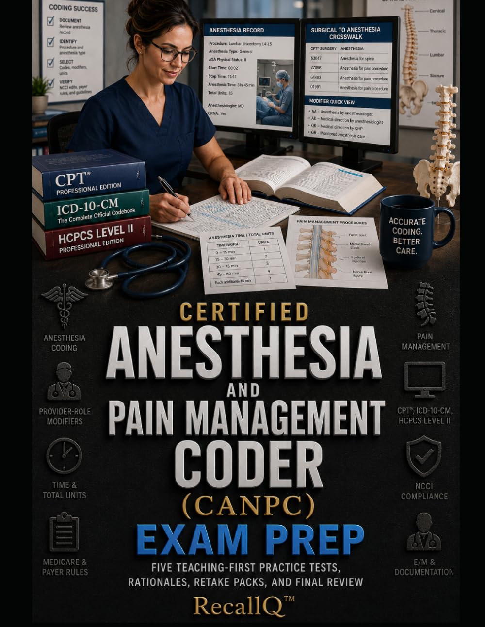 CERTIFIED ANESTHESIA AND PAIN MANAGEMENT CODER EXAM PREP: FIVE TEACHING-FIRST PRACTICE TESTS, RATIONALES, RETAKE PACKS, AND FINAL REVIEW