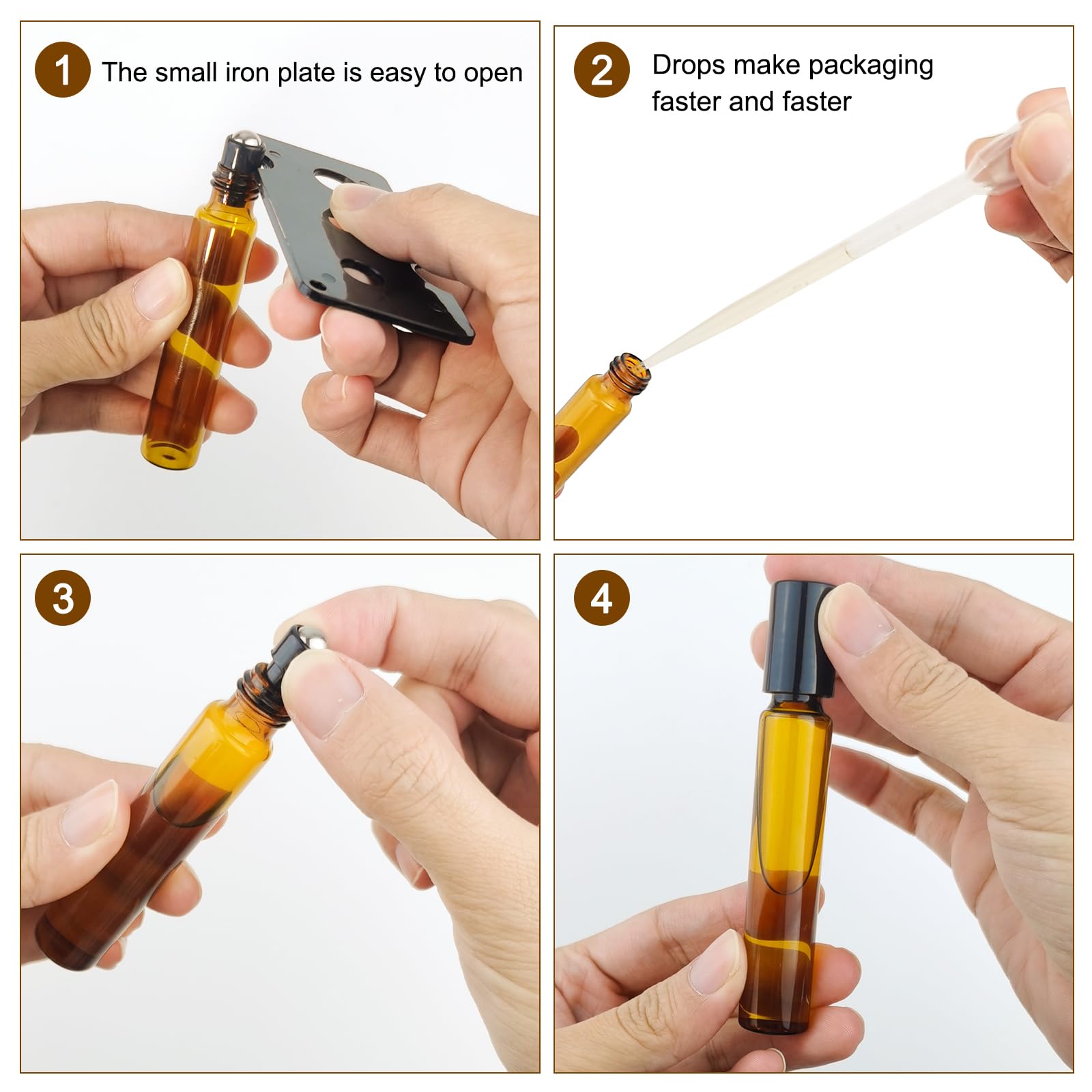 30 Pièces Roll on Huiles Essentielles 10ml, Bouteille Flacon roll on Vide pour le Pétrole d'Athènes, Flacon Roll On pour Aromathérapie, Huiles, Parfum (10ml 30Pcs)