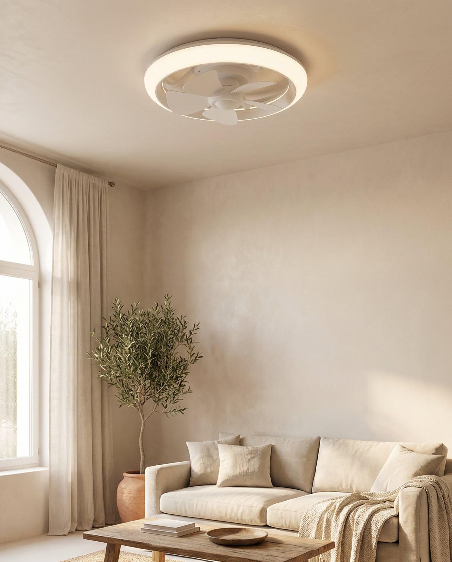 EGLO LED Deckenventilator mit Beleuchtung Fernandina | Ventilator Decke dimmbar mit Fernbedienung und Timer, DC Motor, warmweiß - kaltweiß, RGB, weiß, Ø 39,8 cm