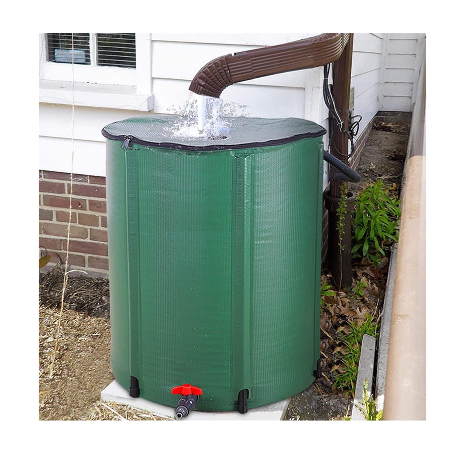 Serbatoio di stoccaggio dell'acqua, sistema portatile di raccolta dell'acqua piovana, barilotto di stoccaggio fluido in PVC per giardino ed uso esterno