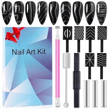 Major Dijit Cat Eye Magnet for Nails - Nail Art Tools Kit with Strong Magnetic Wands for Cat Eye Gel Polish, Salon Quality Design Sticks for Holographic & Galaxy Nail Art