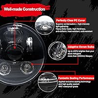 Vista 4 de Faro LED proyección Wisamic 5 – 3/4 pulgadas 5.75 pulgadas Daymaker para motocicletas Harley-Davidson 9 piezas foco, Negro