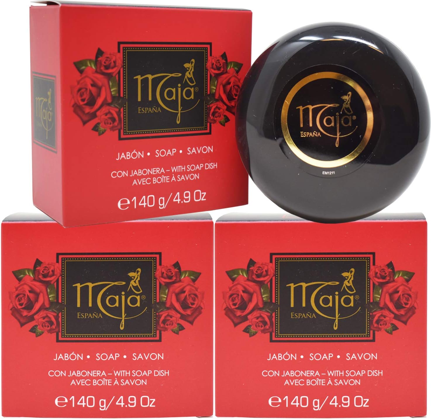 Maja Classic Luxury Perfumed Bar 3 Soap + Soap Holder 140g/4.9oz