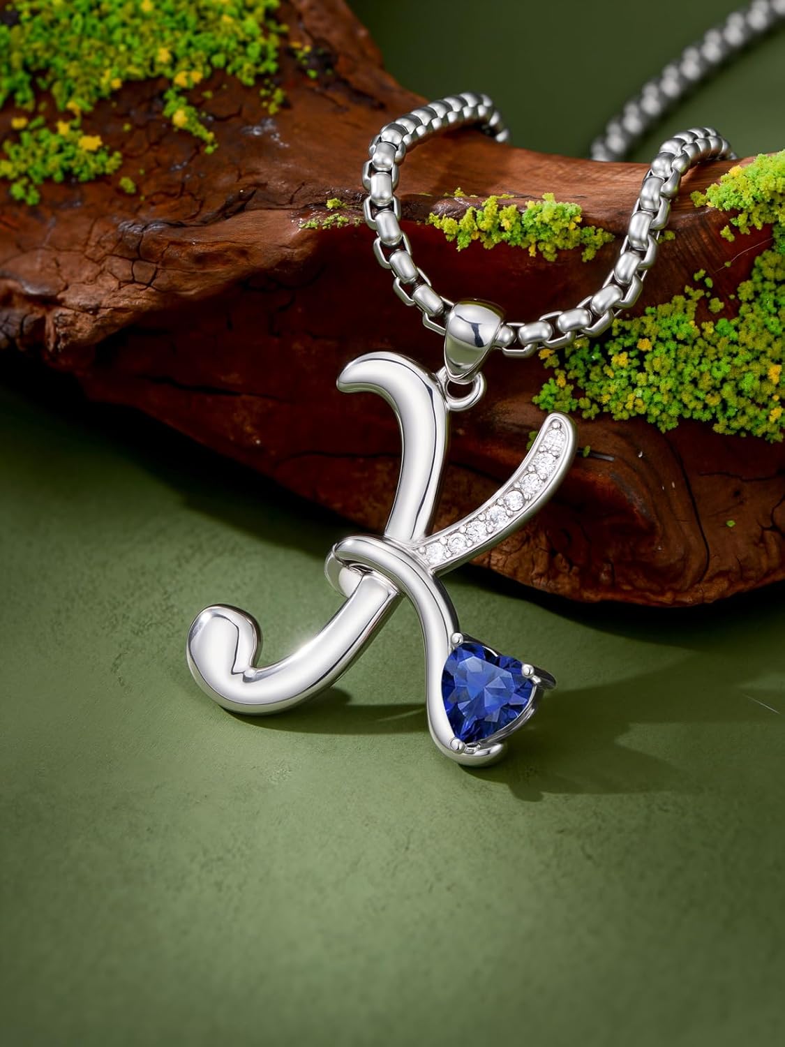 Valentines Day Gifts for Her Alphabet A to Z Initial Birthstone Pendant Necklaces for Women - 18k White Gold Plated Personalized Name Jewelry Valentine Mothers Day Birthday Gifts for Women Her Girlfriend(with Gift Box) - Image 4