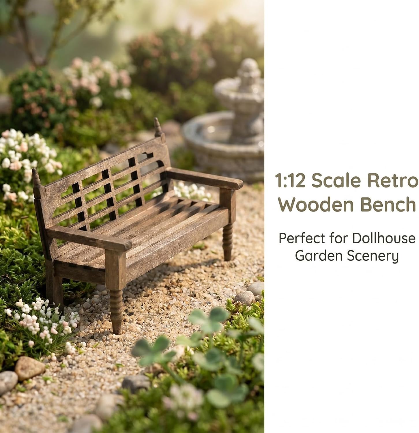 1/12 Miniature Park Bench Dollhouse Fairy Garden Mini Furniture Accessory image 5