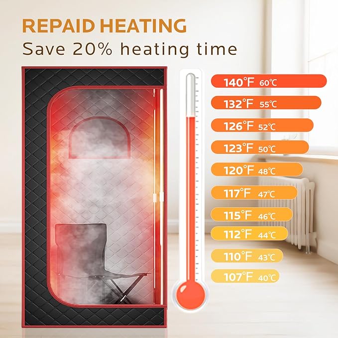 Sauna Box Portátil con Vaporizador 1200W 3L para Casa miniatura 4