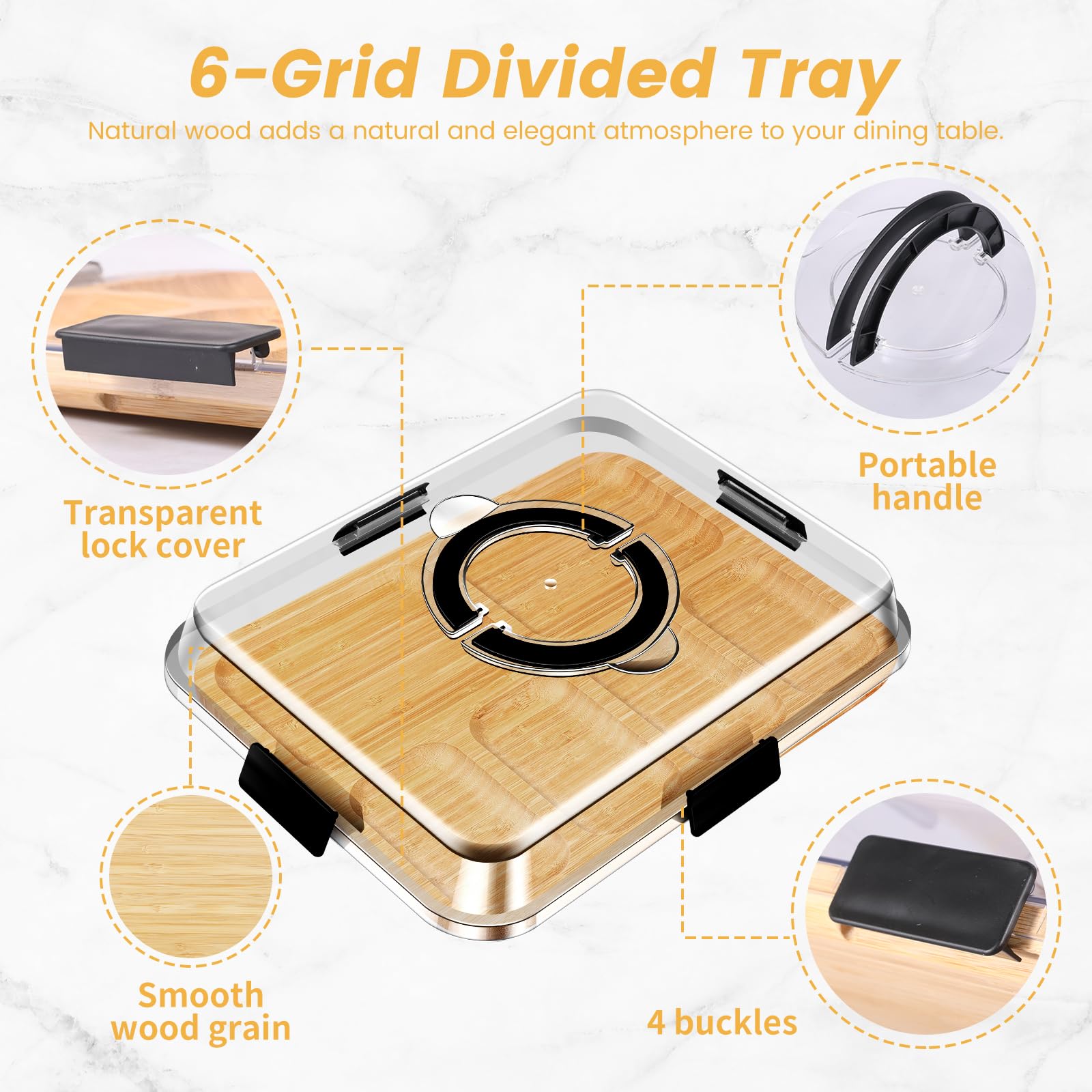 Tabla de embutidos de madera con 6 cartas, perfecta para entretener, servir queso, carne, frutas y aire acondicionado para amantes de la comida y fiestas