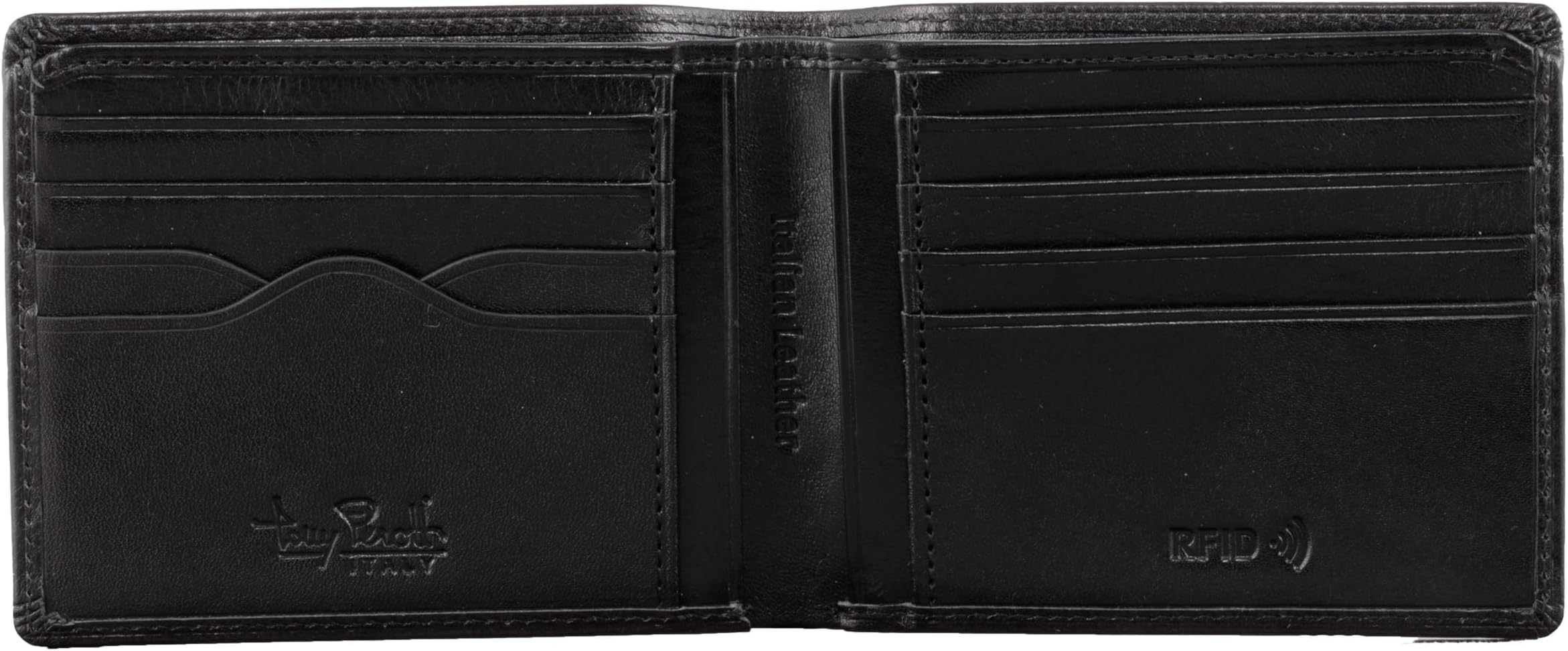 Men's Italian Leather Bifold Slim Wallet With Card Holders, Pockets - Eco-Friendly Tanned Full Grain