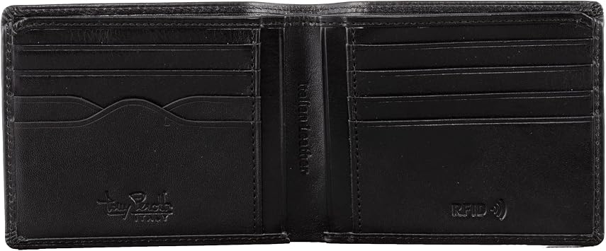 Tony Perotti Mens Italian Leather Bifold Slim Wallet With Card Holders, Pockets - Eco-Friendly Tanned Full Grain