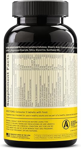 Vista 9 de Optimum Nutrition Opti-Men - Multivitamínico diario para hombres, suplemento de apoyo inmunológico con aminoácidos, suministro para 80 días, 240