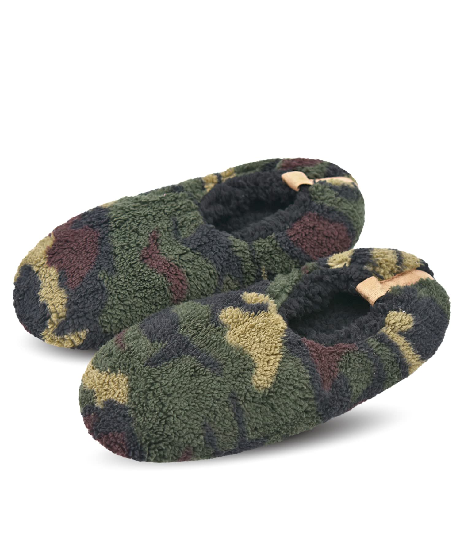 DICUIRD Men’s Fuzzy Sherpa Lined Slipper Socks Non-Skid Gripper Soft Sole